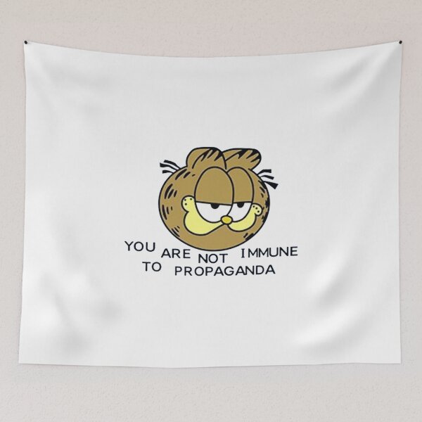 Item preview, YOU ARE NOT IMMUNE TO PROPAGANDA CAT designed and sold by CryingCuzBroke.