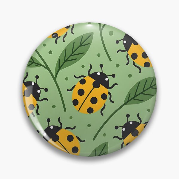 Item preview, Cute yellow ladybugs on herbaceous leafs designed and sold by Ponted.