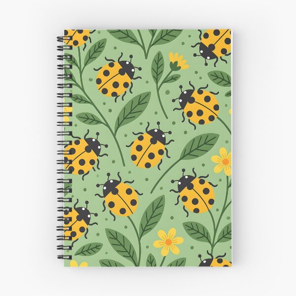 Item preview, Cute yellow ladybugs on herbaceous leafs designed and sold by Ponted.