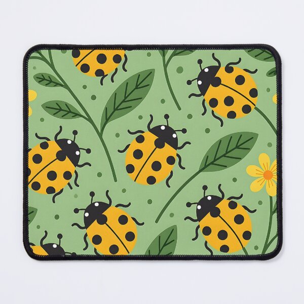 Item preview, Cute yellow ladybugs on herbaceous leafs designed and sold by Ponted.