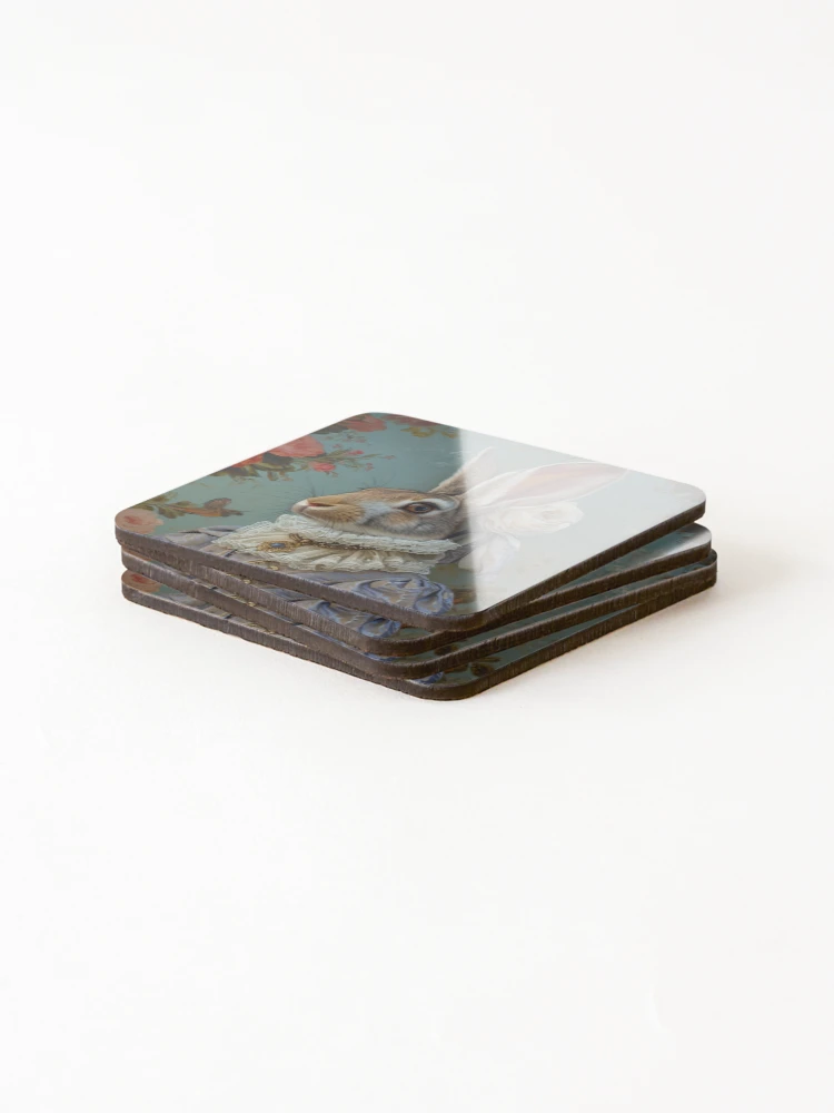 Thumbnail 4 of 5, Coasters (Set of 4), Victorian Rabbit designed and sold by Inya design.