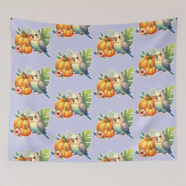 Item preview, Autumn Pumpkin Parrot – Cute Tropical Fall Bird Illustration designed and sold by Sugar Wisdom .