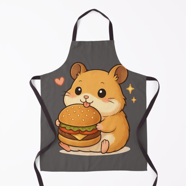 Item preview, Kawaii Hamster Eating Burger - Cute Food Illustration designed and sold by Minimochi Art.