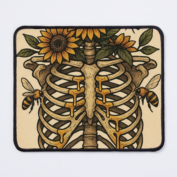 Item preview, Witchy Skeleton Retro Sunflower Honeybee Vintage Summer Vibes Dark Forest designed and sold by Wild Blood Designs.