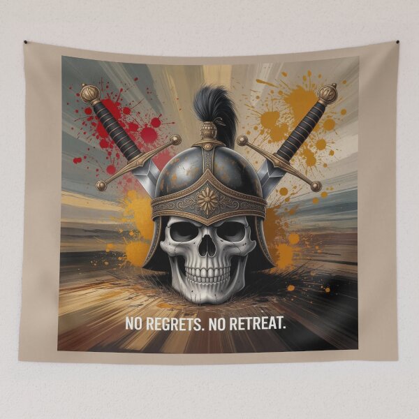 Item preview, No Regrets.Noe Retreat Skull - Viking Warrior Art designed and sold by kalvey64.