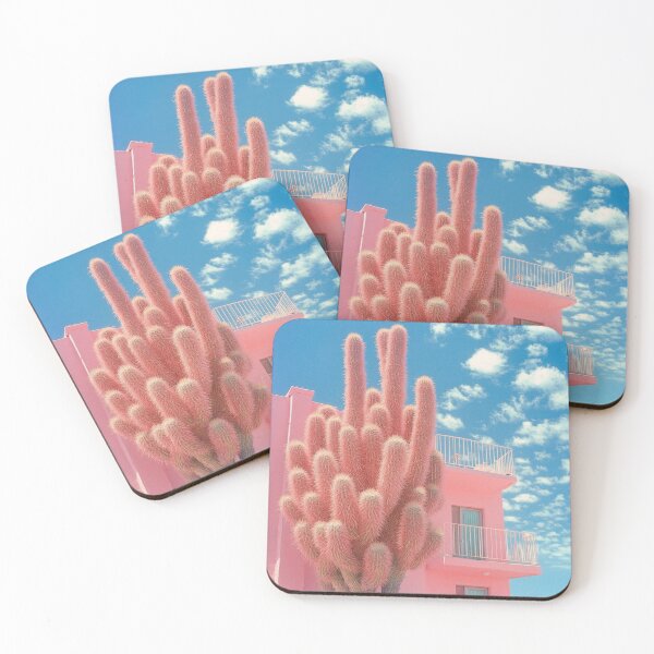 Item preview, Giant Pink Cactus and Pastel Building – Urban Pop Poster designed and sold by Pink & California.