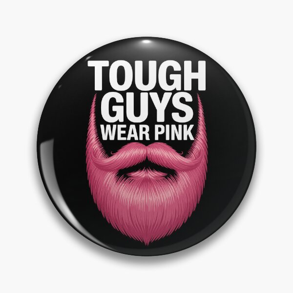 Item preview, Tough Guys Wear Pink Beard Breast Cancer Awareness Design designed and sold by Serbin.