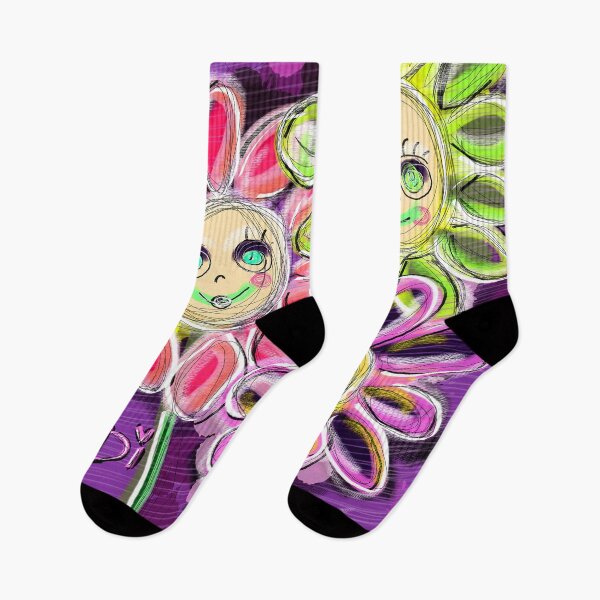 Item preview, Colorful daisy family with purple, green, pink blossom designed and sold by Dilyana Rumenova - Shantabella.