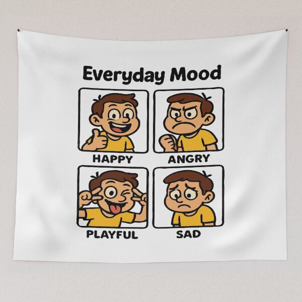 Item preview, Everyday Mood Cartoon Expression – Funny Character Illustration designed and sold by DashBliss.