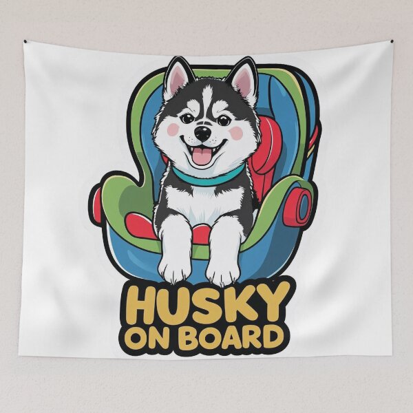 Item preview, Husky On Board | Funny Dog Car Sign Design for Pet Owners and Travelers designed and sold by KiValuate.