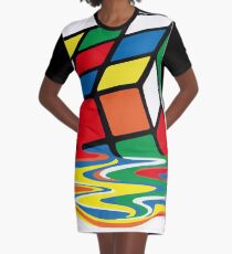 Rubik Cube Geschmolzenes T-Shirt, originelle Geschenkidee T-Shirt Kleid