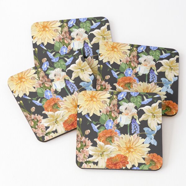 Item preview,  Garden beige flowers. Magical lily, dahlia, iris flowers.  designed and sold by MatyKotiv.
