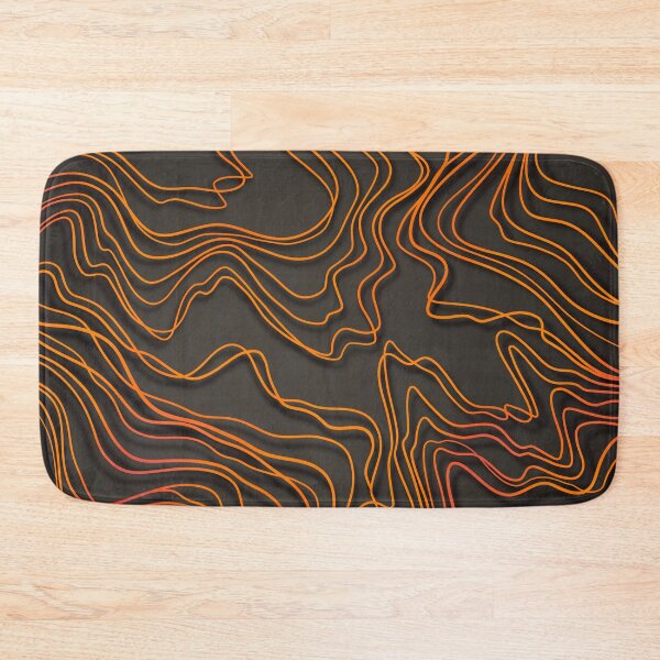 Item preview, Orange Topographic Line Art designed and sold by karsne.