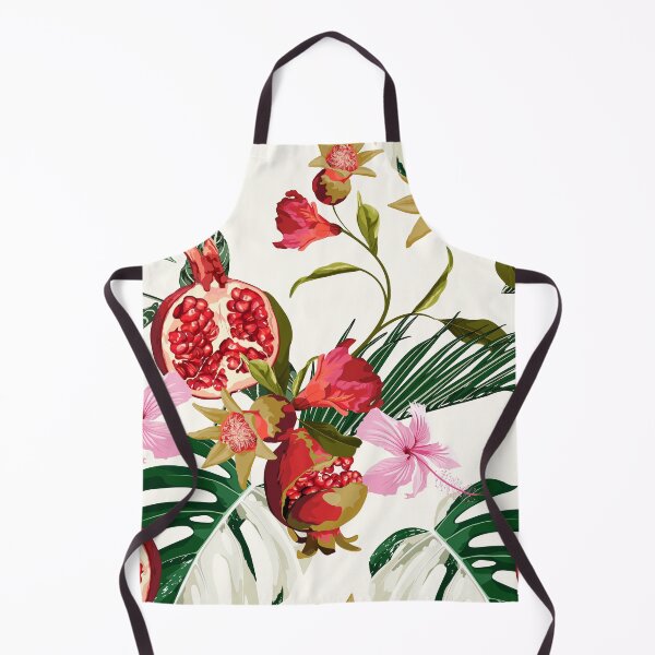 Item preview,  Tropical hibiscus flowers. Pomegranate fruit with palm leaves.  designed and sold by MatyKotiv.