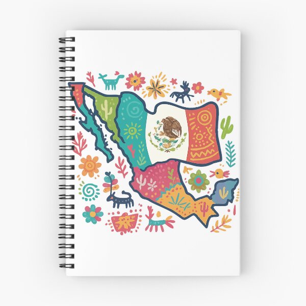 Item preview, mexican flag in colorful folk art style designed and sold by Uglyandcute.