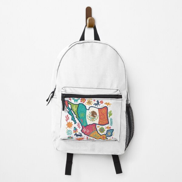 Item preview, mexican flag in colorful folk art style designed and sold by Uglyandcute.