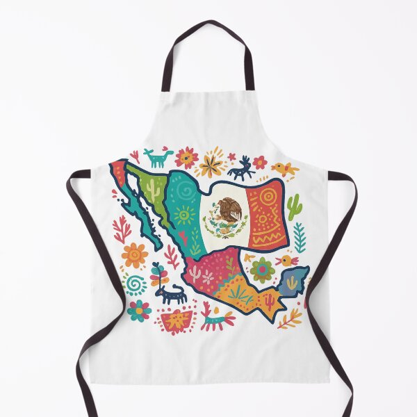 Item preview, mexican flag in colorful folk art style designed and sold by Uglyandcute.