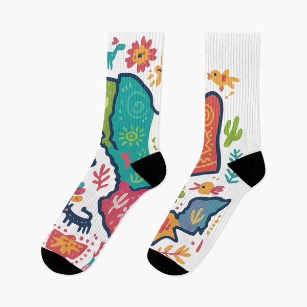 Item preview, mexican flag in colorful folk art style designed and sold by Uglyandcute.