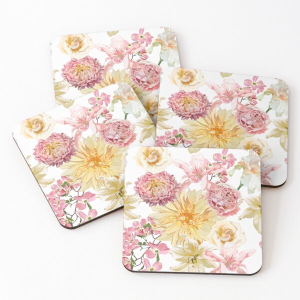 Item preview, Seamless Pattern. Garden beige and pink flowers. Magical lily, dahlia, iris flowers. designed and sold by MatyKotiv.