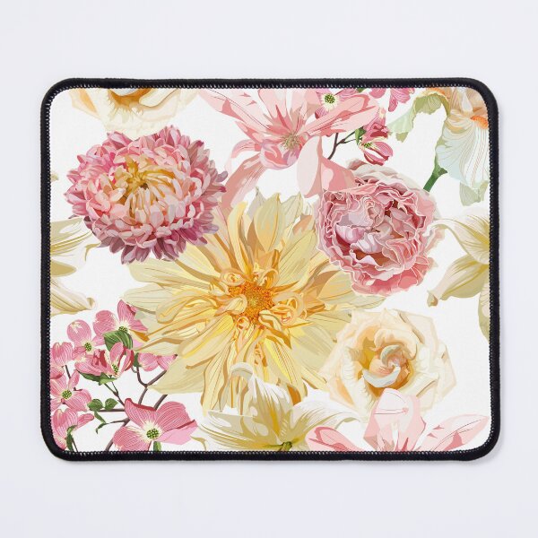 Item preview, Seamless Pattern. Garden beige and pink flowers. Magical lily, dahlia, iris flowers. designed and sold by MatyKotiv.