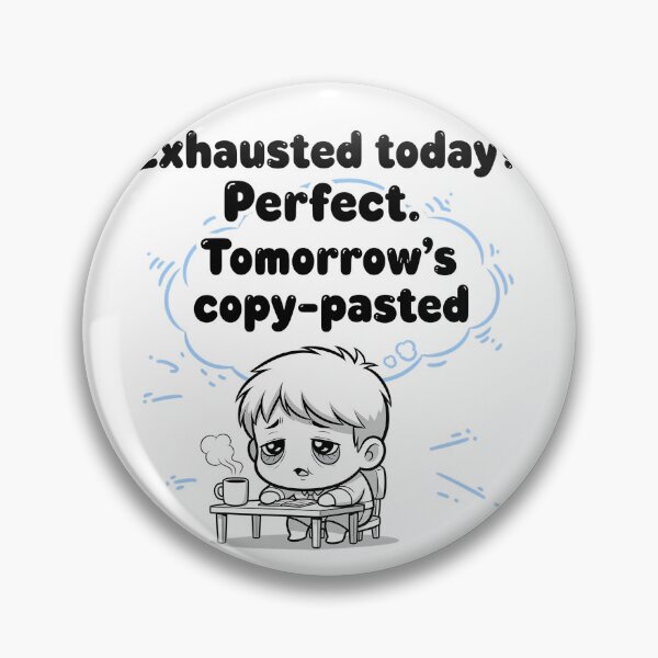 Item preview,  Exhausted Today? Tomorrow's Copy-Pasted (Black & White Version) designed and sold by meesub.