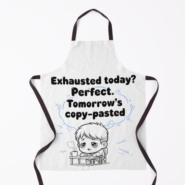 Item preview, Exhausted Today? Tomorrow's Copy-Pasted (Black & White Version) designed and sold by meesub.
