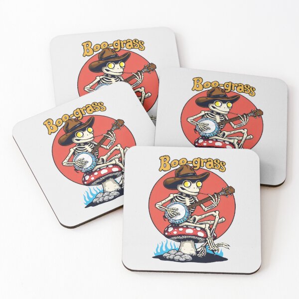 Item preview, Cartoon Skeleton Musician with Red and White Mushroom Seat designed and sold by SplashTastic.