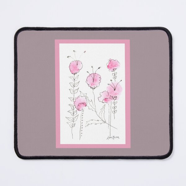 Item preview, Minimalistic Flowers in Pink - watercolor and pen designed and sold by Annie Mason Art.