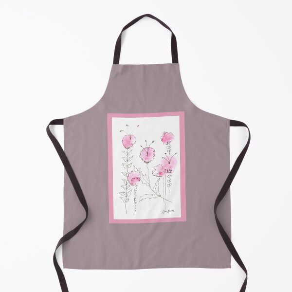 Item preview, Minimalistic Flowers in Pink - watercolor and pen designed and sold by Annie Mason Art.