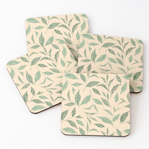 Item preview, Seamless pattern with green tea leaves designed and sold by DarianaArt.
