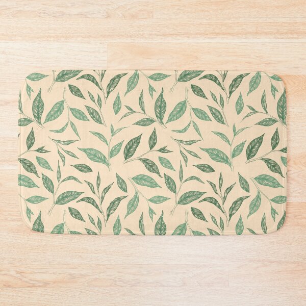 Item preview, Seamless pattern with green tea leaves designed and sold by DarianaArt.