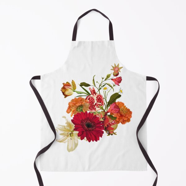 Item preview, Garden beige red flowers bouquet. Pomegranate fruit with magical lily, dahlia flowers.  designed and sold by MatyKotiv.