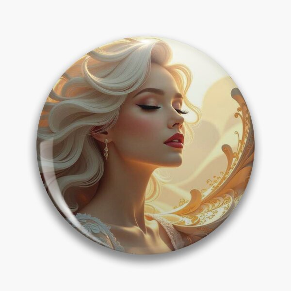 Item preview, Dreamlike Elegance – Portrait of a woman in white, surrounded by light, ornament & golden magic designed and sold by FotoworldEdel.