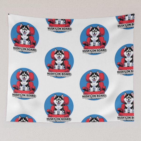 Item preview, Husky On Board | Cute and Funny Dog Travel Design for Car Lovers designed and sold by KiValuate.