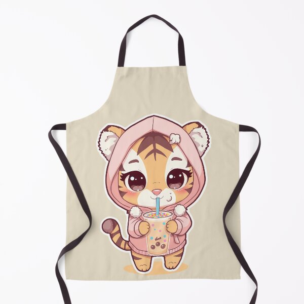 Item preview, Cute Chibi Baby Tiger with Bubble Tea | Kawaii Pastel Hoodie Animal Art designed and sold by PawxelArt.