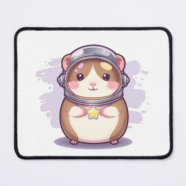 Item preview, Chubby Kawaii Hamster in Space Helmet Holding Star – Cute Pastel Neon Space Art designed and sold by PawxelArt.