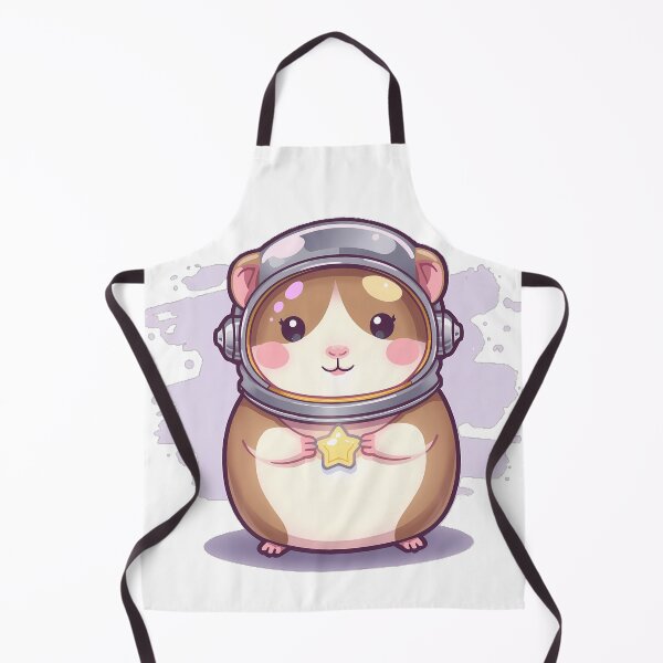 Item preview, Chubby Kawaii Hamster in Space Helmet Holding Star – Cute Pastel Neon Space Art designed and sold by PawxelArt.