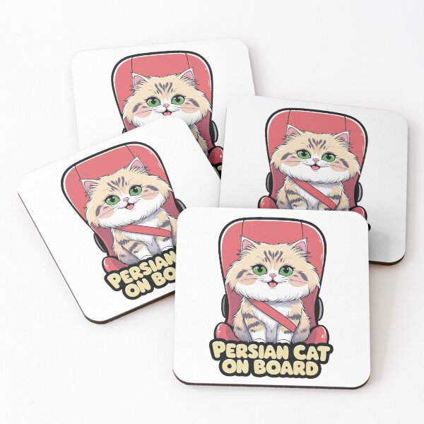 Item preview, Persian Cat On Board | Adorable Fluffy Cat Passenger Car Sticker Design designed and sold by KiValuate.