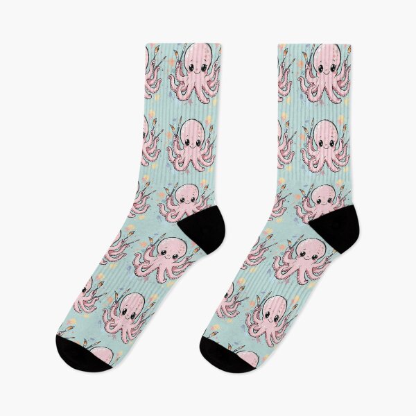 Item preview, Happy Kawaii Octopus Artist – Rainbow Paint Splash Pastel Art designed and sold by PawxelArt.