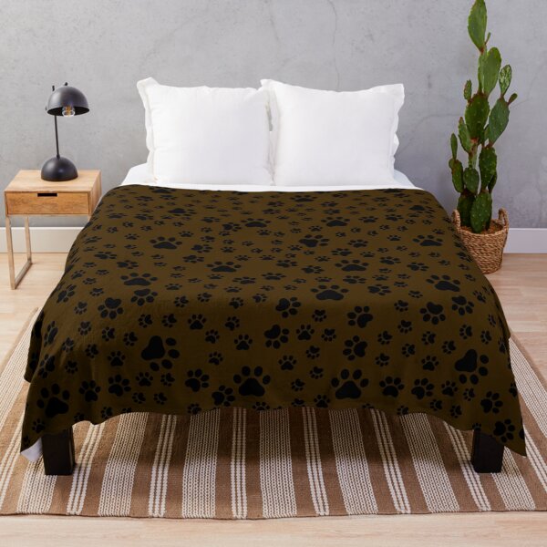 Item preview, Black Paw Prints on Dark Brown designed and sold by KSimpson838.