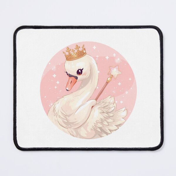 Item preview, ✨ Elegant Kawaii Swan Princess with Crown & Magic Wand designed and sold by PawxelArt.
