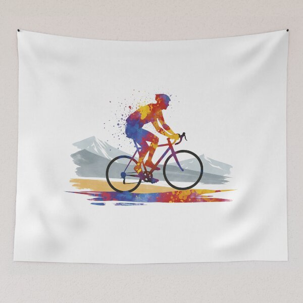Item preview, Vibrant Watercolor Cyclist Silhouette designed and sold by All-Shopping.