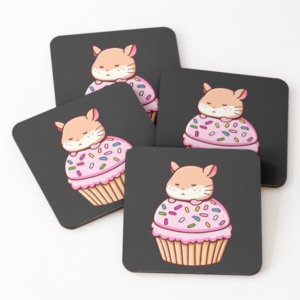 Item preview, Chibi Hamster Sleeping on Giant Cupcake – Cute Kawaii Hamster Design designed and sold by ColorSplash123.