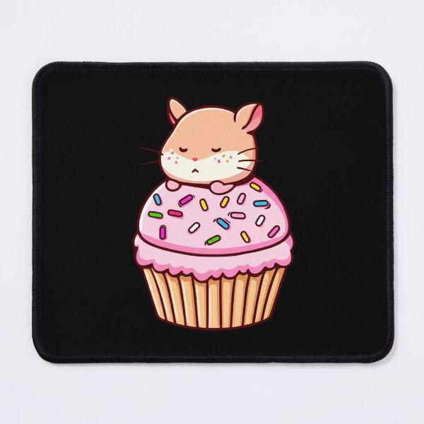 Item preview, Chibi Hamster Sleeping on Giant Cupcake – Cute Kawaii Hamster Design designed and sold by ColorSplash123.