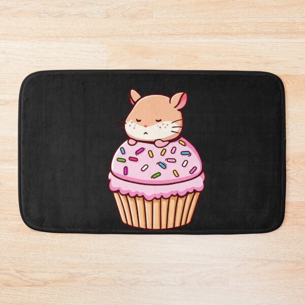 Item preview, Chibi Hamster Sleeping on Giant Cupcake – Cute Kawaii Hamster Design designed and sold by ColorSplash123.