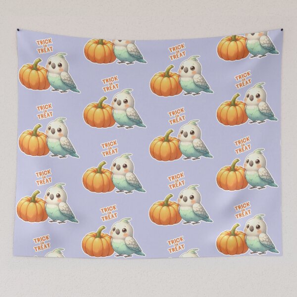 Item preview, Autumn Pumpkin Parrot – Cute Tropical Fall Bird Illustration designed and sold by Sugar Wisdom .