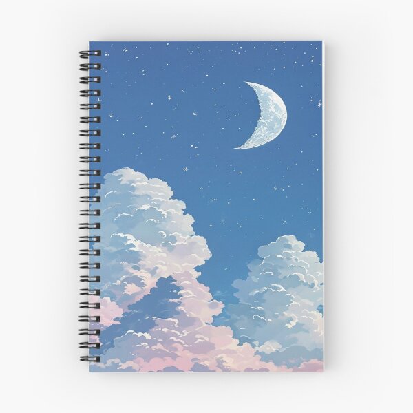 Item preview, Clouds with crescent moon background designed and sold by saly55887.