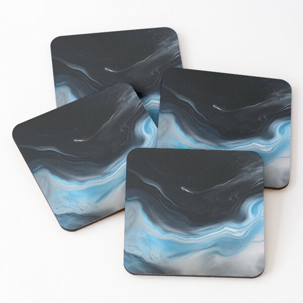 Item preview, Black and sky blue granite pattern designed and sold by saly55887.