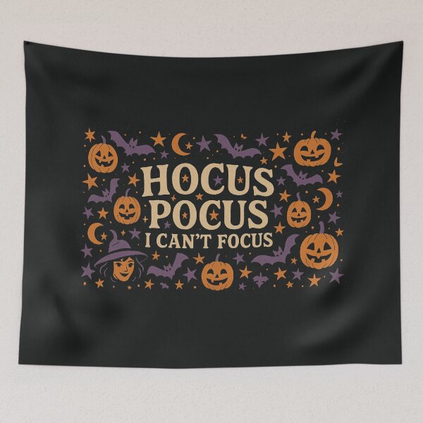 Item preview, Hocus Pocus I Can’t Focus – Retro Halloween Quote Design designed and sold by Meandmyshop.