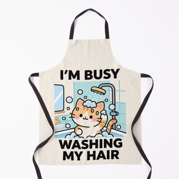 Item preview, I'm busy washing my hair, cat designed and sold by Bird-and-Barnes.